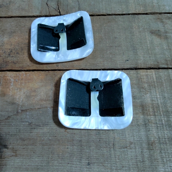 shoe clips  mid century lot of 3  Musi/2  acrylic/1  dress up preppy loafer chic - Picture 8 of 9